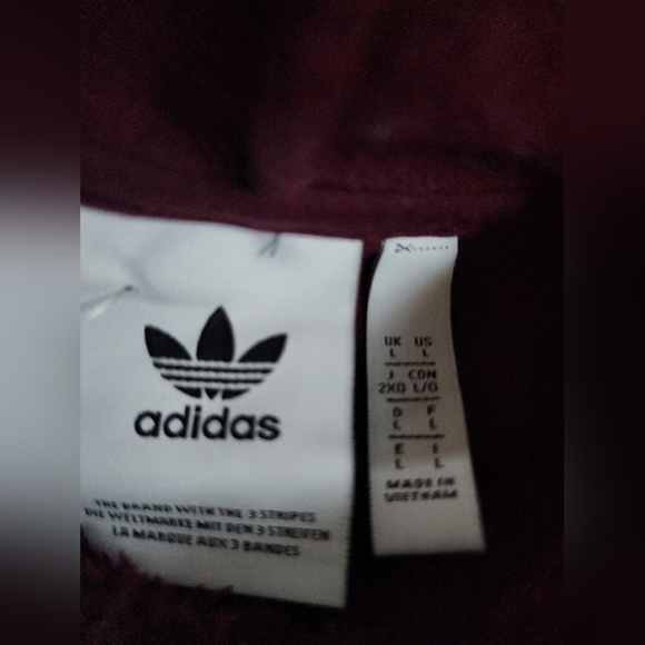 RARE! ADIDAS Winterized Fuzzy Maroon Purple TREFOIL Sherpa HOODIE Men's L Large - Picture 4 of 7